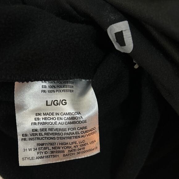 AND1 Men's Fleece Short Sleeve Athletic Hoodie Black Large - Picture 8 of 11